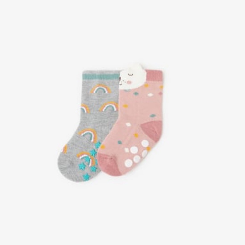 Zara Kids Toddler Girl 2-Pack Anti-Slip Long Socks